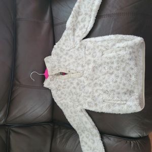 Girls Size 4 white fuzzy sherpa / DKNY Size 6 Pink Vest